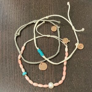 Pura Vida Pink/Blue Beaded Bracelet Set